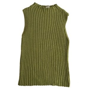 MaxMara Green Knit Sleeveless Sweater Top